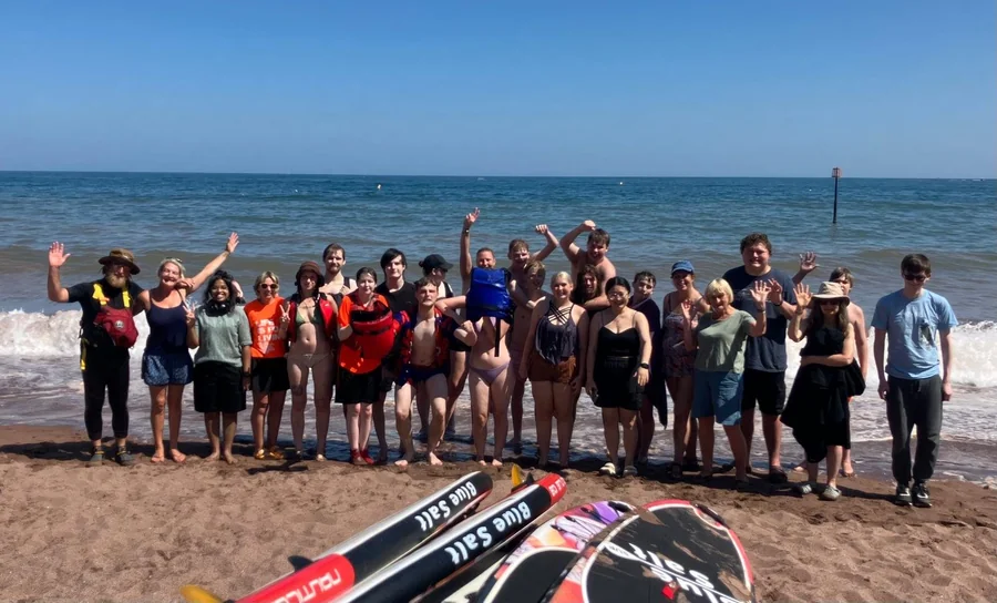 Life Chance Trust group enjoying a beach activity day